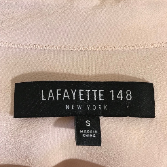 Lafayette 148 Baby Pink Silk Button Down Blouse - Picture 4 of 5